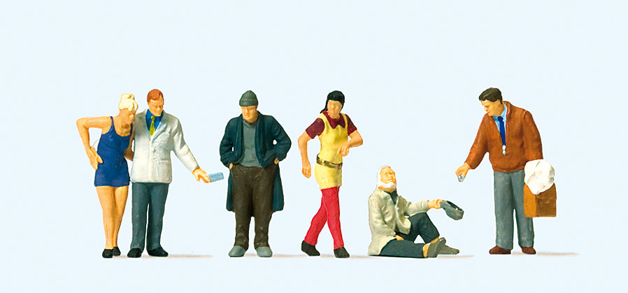 Preiser In the Pedestrian Precinct Scene (6) Exclusive Figure Set PR10591