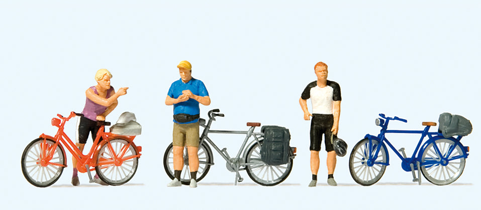 Preiser Standing Cyclists in Sportswear (3) Exclusive Figure Set PR10644