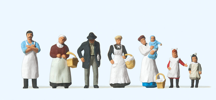 Preiser At the Grocers Shop 1900 (8) Exclusive Figure Set PR12193