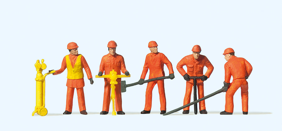 Preiser Track Workers (5) Standard Figure Set PR14035