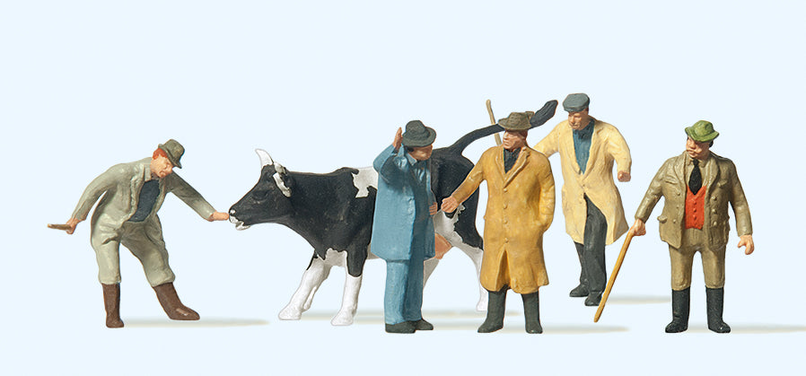 Preiser Cattle Market Scene (6) Standard Figure Set PR14039