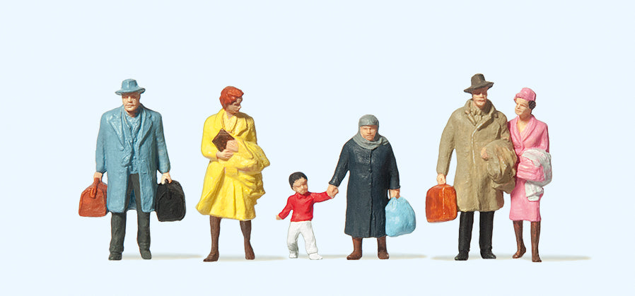 Preiser Walking Travellers (6) Standard Figure Set PR14043