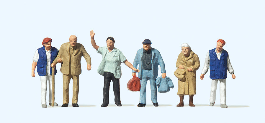 Preiser Travellers Aid Scene (6) Standard Figure Set PR14046