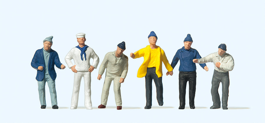 Preiser Ship&#39;s Crew (6) Standard Figure Set PR14063