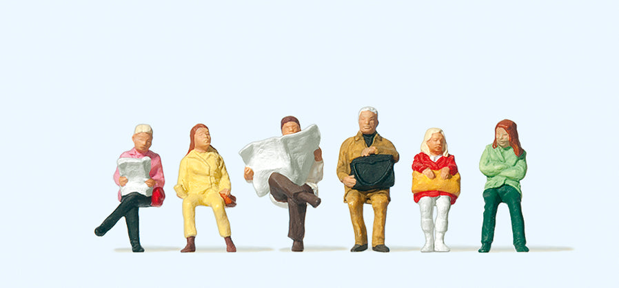 Preiser Seated Railway Travellers (6) Standard Figure Set PR14072
