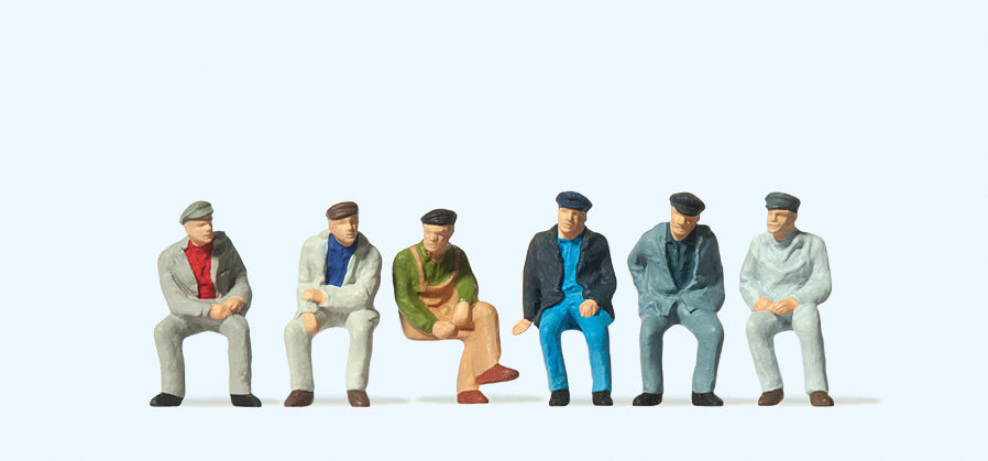 Preiser Seated Workers (6) Standard Figure Set PR14084