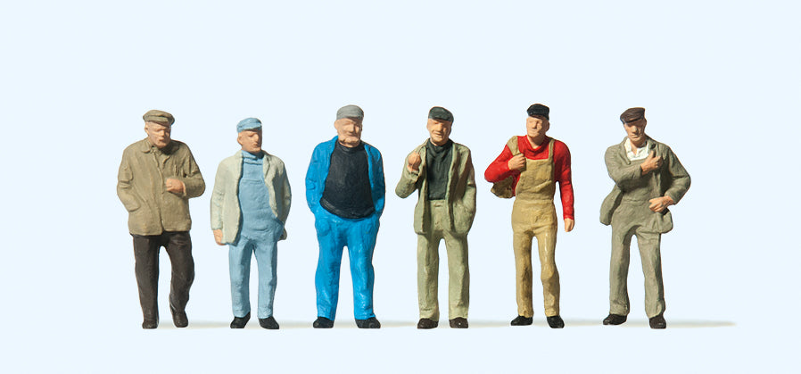 Preiser Walking Workers (6) Standard Figure Set PR14087