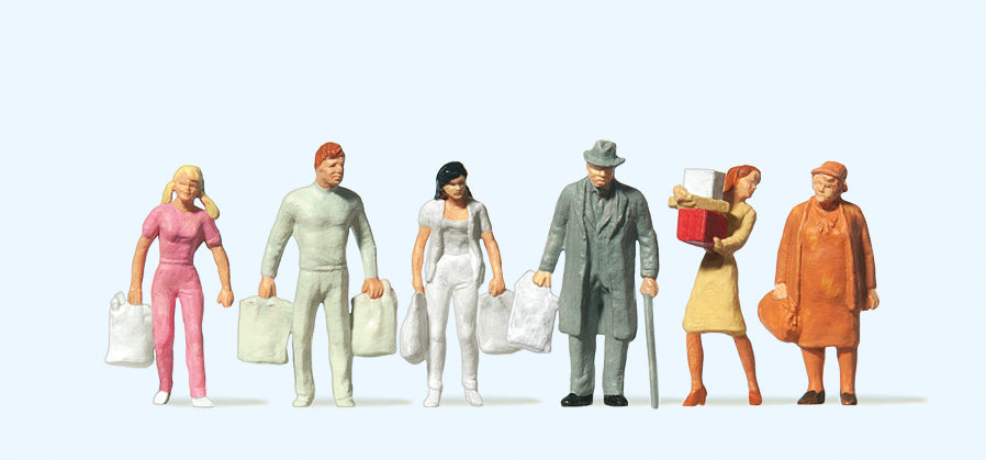 Preiser People Shopping (6) Standard Figure Set PR14136