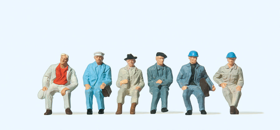 Preiser Seated Workers (6) Standard Figure Set PR14145