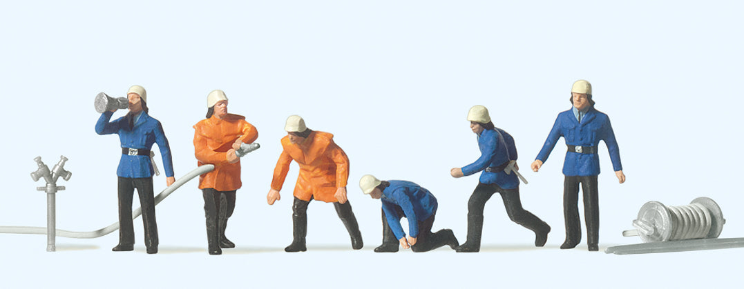 Preiser Firemen (6) Standard Figure Set PR14201