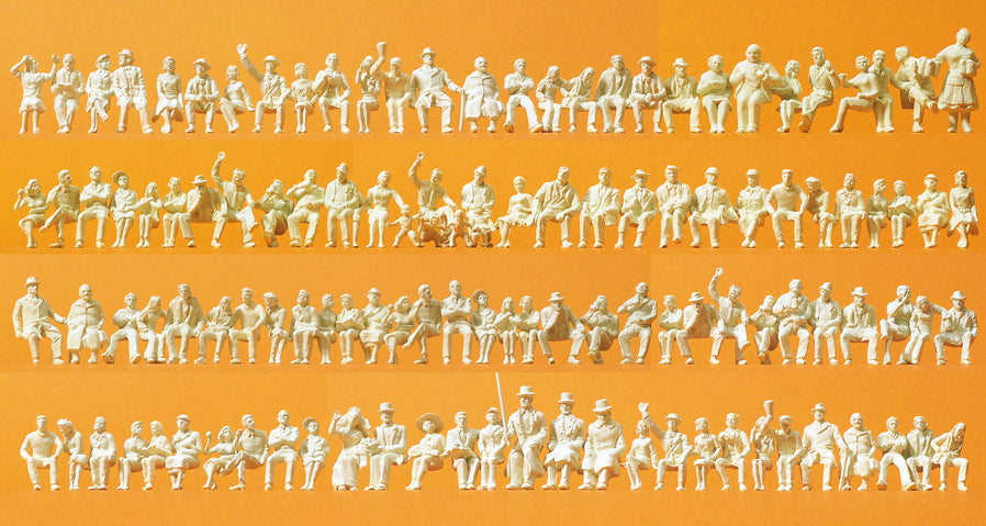 Preiser Seated People (120) Unpainted Figures PR16328