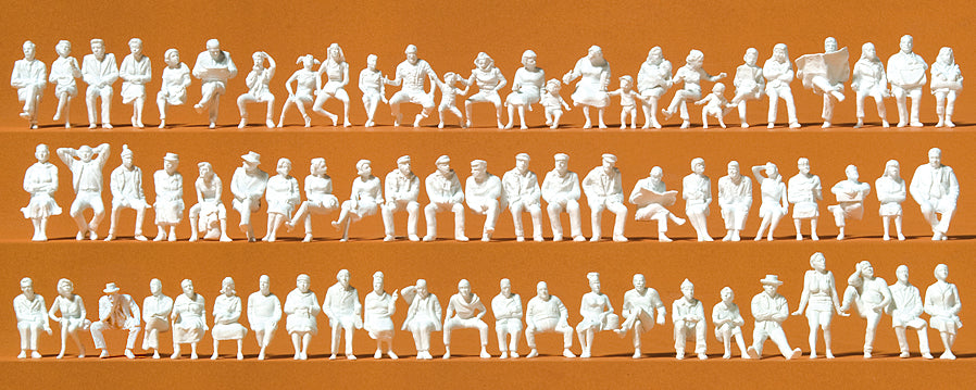 Preiser Seated People (72) Unpainted Figures PR16358