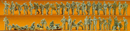 Preiser German Army Riflemen/Infantry/Engineers/Police (50) Kit PR16506