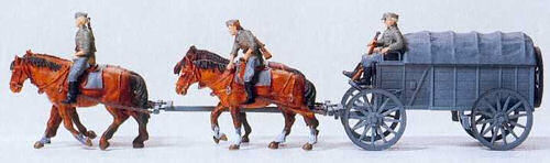 Preiser German Reich 1935-45 Horse Drawn Heavy Supplies Kit PR16512