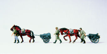Preiser German Reich 1939-45 Small Arms Ammunition Horse/Carts Kit PR16576