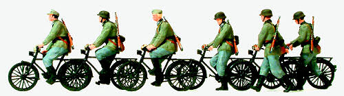 Preiser German Reich 1939-45 Bicycle Unit (6) Kit PR16596