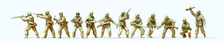 Preiser German Reich 1943-45 Fighting Infantry Riflemen (12) Kit PR16604