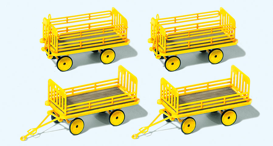 Preiser German Post Trailers (4) for Electric Vehicle Kit PR17127