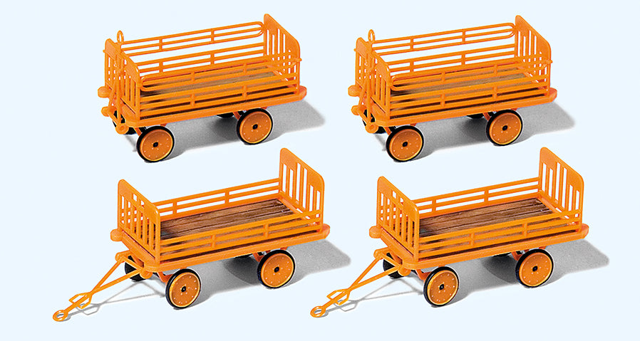 Preiser German Rail Era IV Trailers (4) for Electric Vehicle Kit PR17128