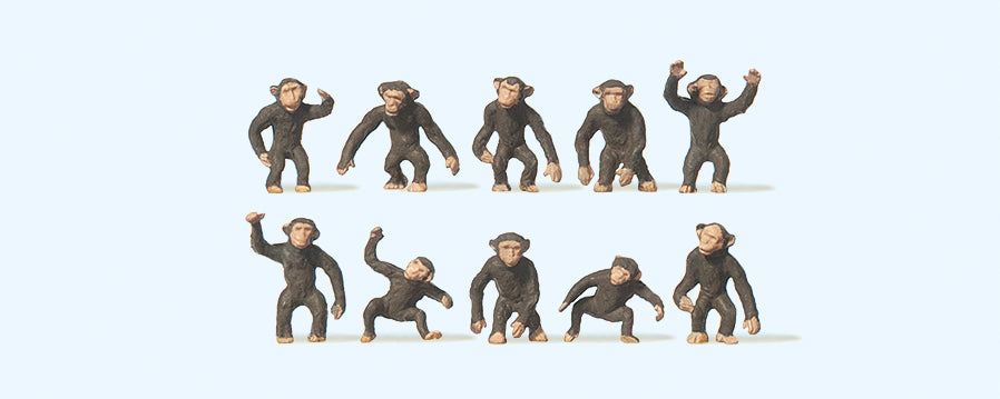 Preiser Circus Monkeys (10) Figure Set PR20388