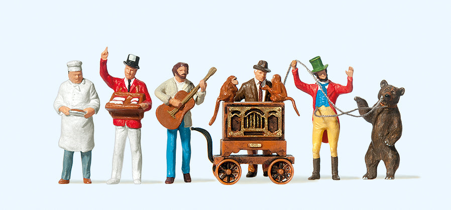 Preiser Fairground Organ Grinder Scene (6) Figure Set PR24653