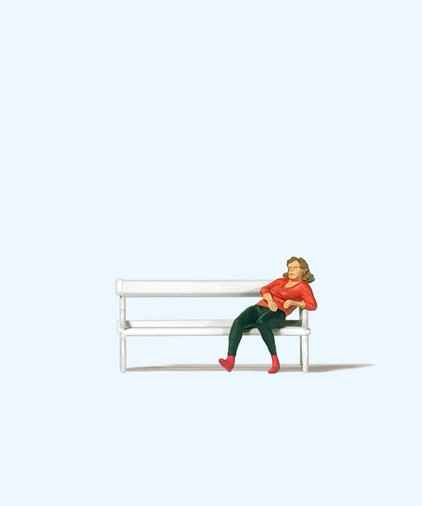 Preiser Woman Sitting on a Bench Figure PR28226