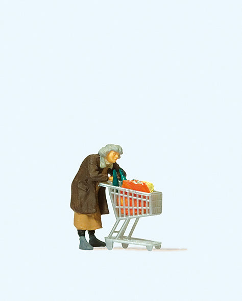 Preiser Homeless Woman with Trolley Figure PR29095