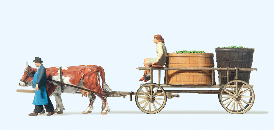 Preiser Cattle Drawn Wine Wagon PR30397