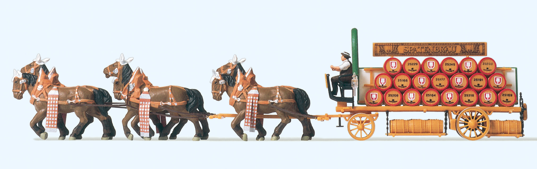Preiser Horse Drawn Spatenbrau Beer Wagon PR30438