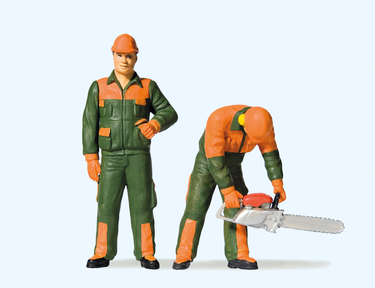 Preiser Modern Lumberjacks Green/Orange Uniform (2) Figure Set PR44912