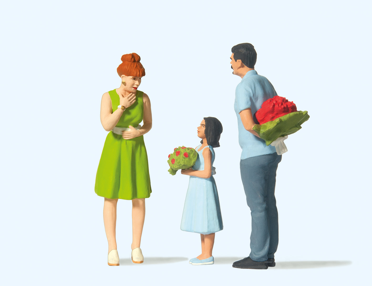 Preiser Surprised with Flowers (3) Figure Set PR44934