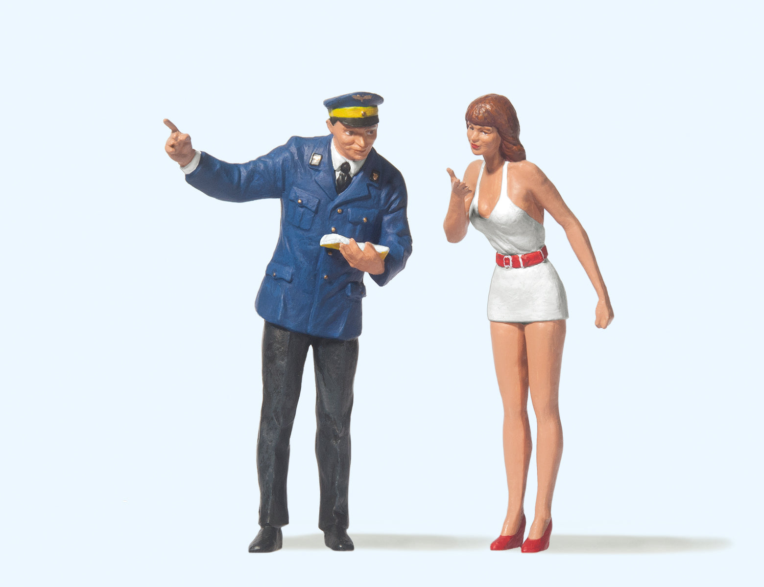 Preiser Enquiry Clerk and Girl Figure Set PR45001