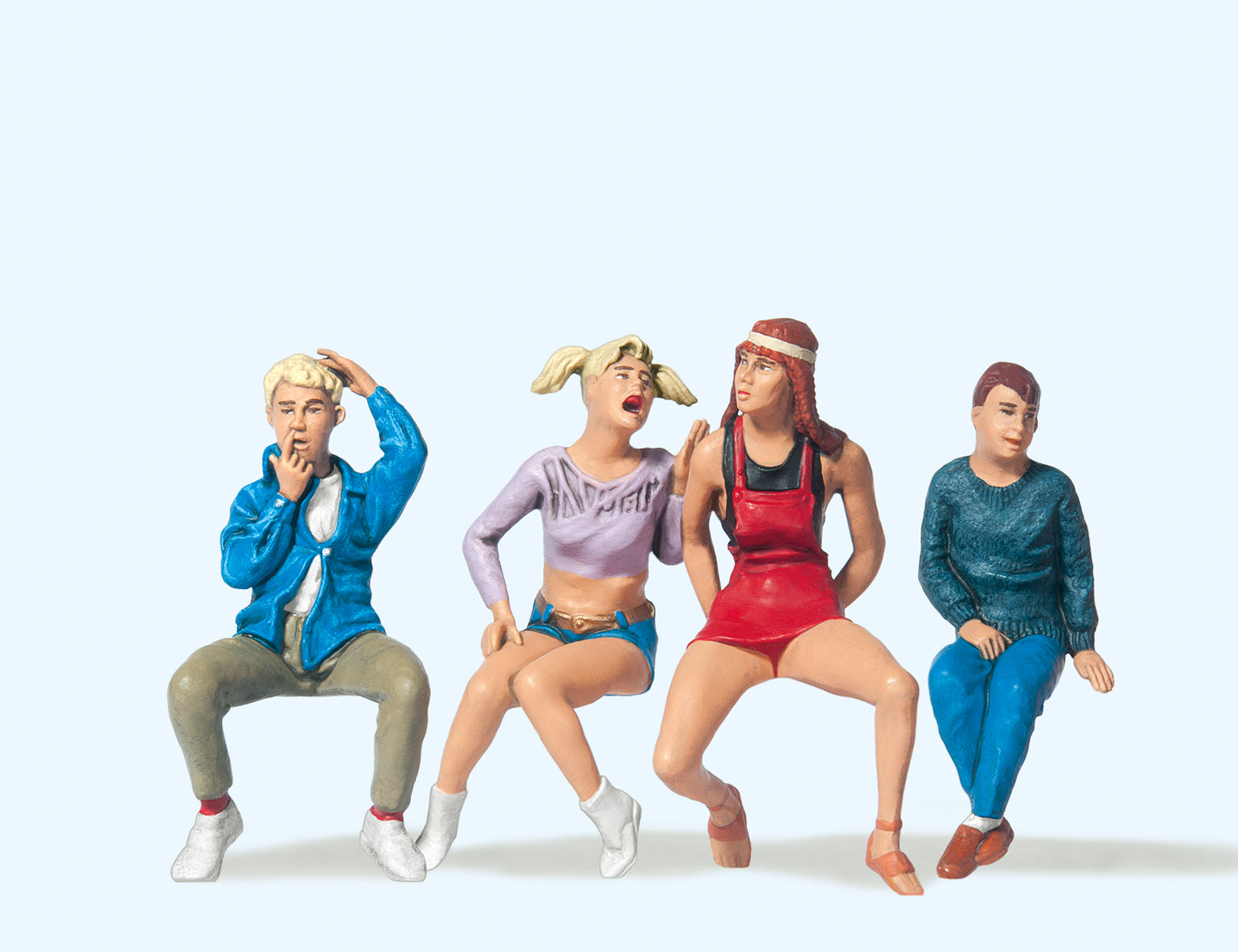 Preiser Seated Teenagers (4) Figure Set PR45112