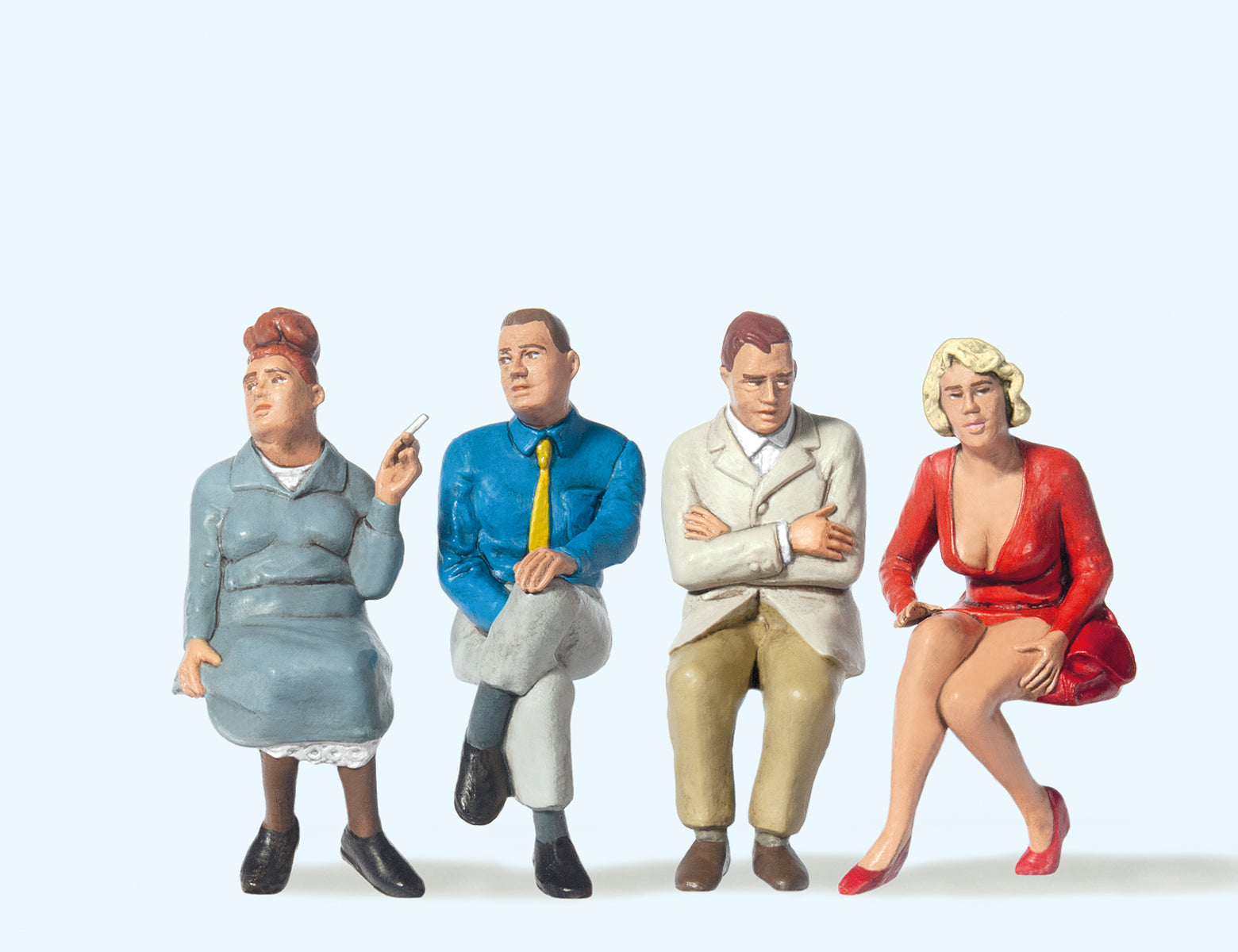 Preiser Seated Travellers (4) Figure Set PR45123