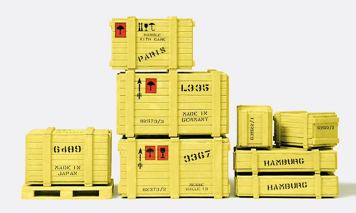 Preiser Crates (8) and Pallet Kit PR45200