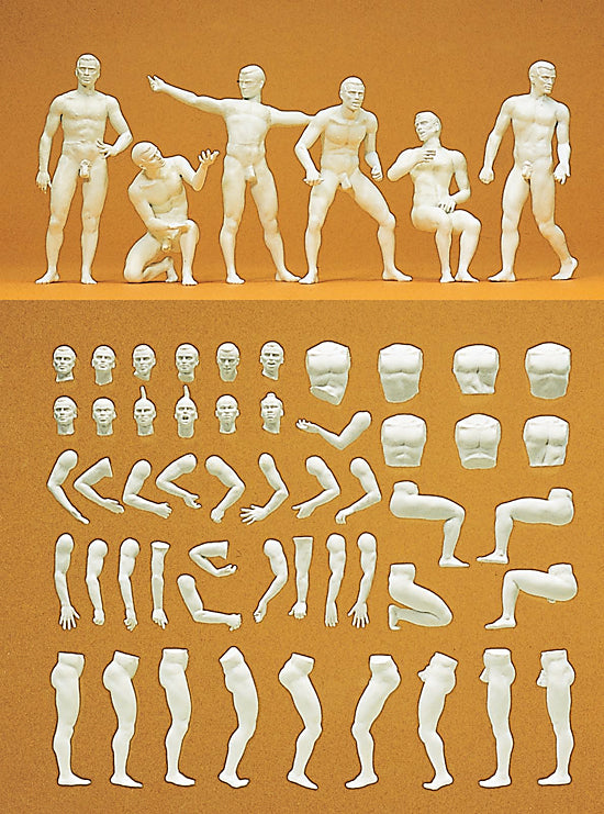 Preiser Adam Combination Kit (6) Unpainted Figures PR45900