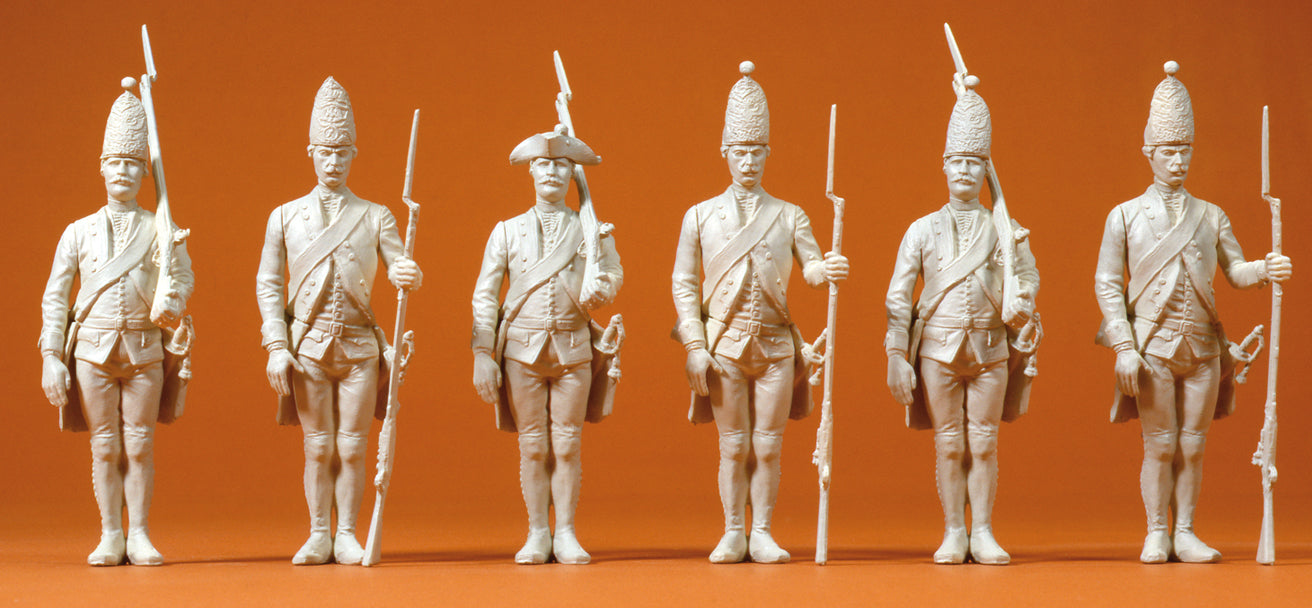 Preiser Prussians (1756) Various (6) Unpainted Figures PR57809