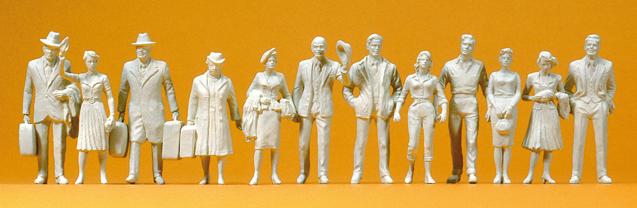 Preiser Passengers/Passers By (12) Unpainted Figures PR63000