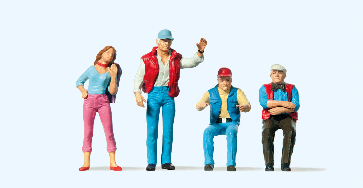 Preiser Truckers (3) and Hitchhiker Figure Set PR65313