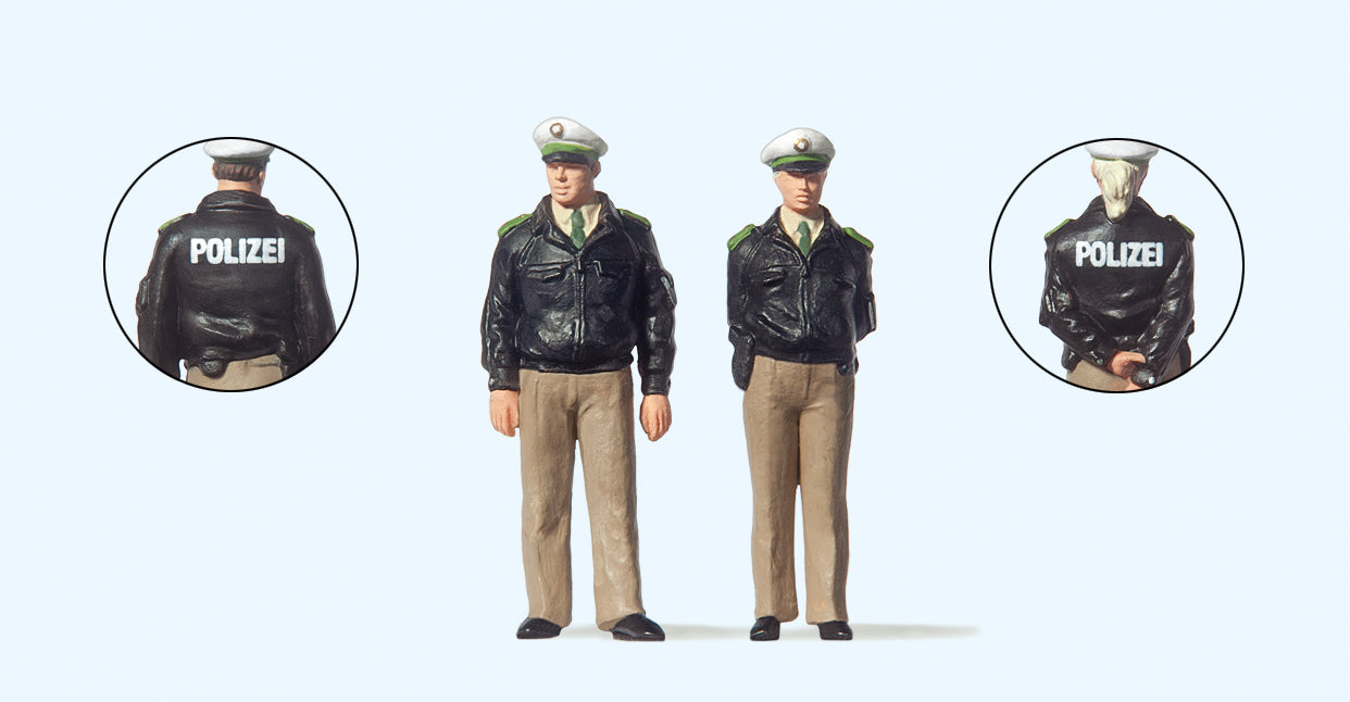 Preiser German Policemen BRD Green Uniform (2) Figure Set PR65363