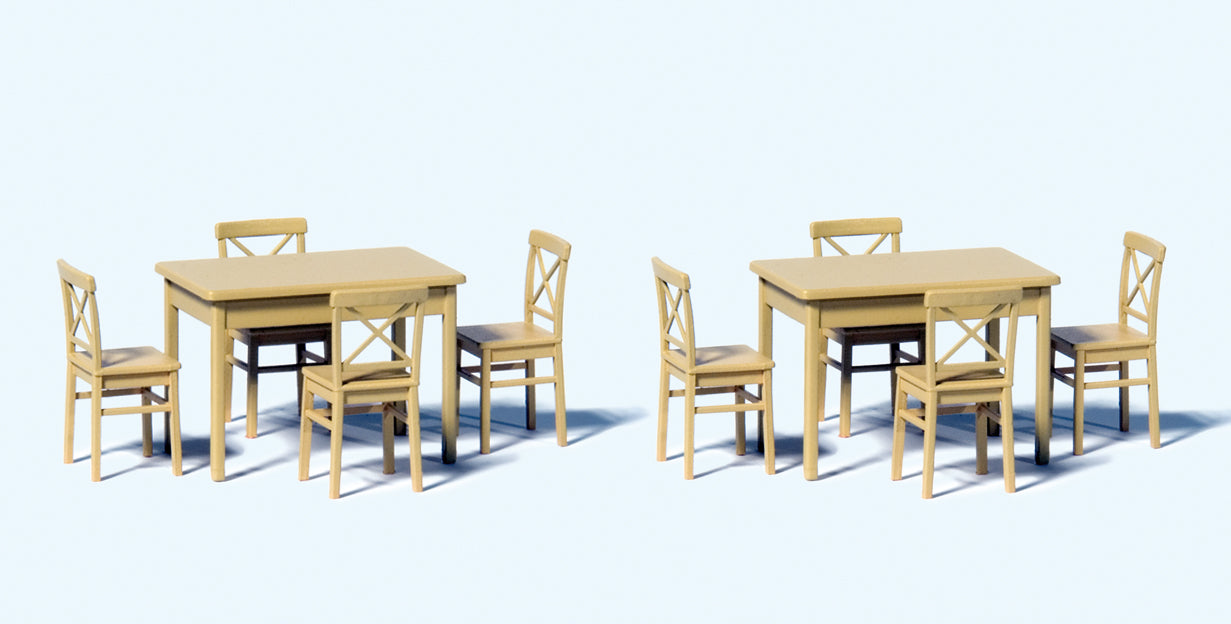 Preiser Tables (2) and Chairs (8) Kit PR68281