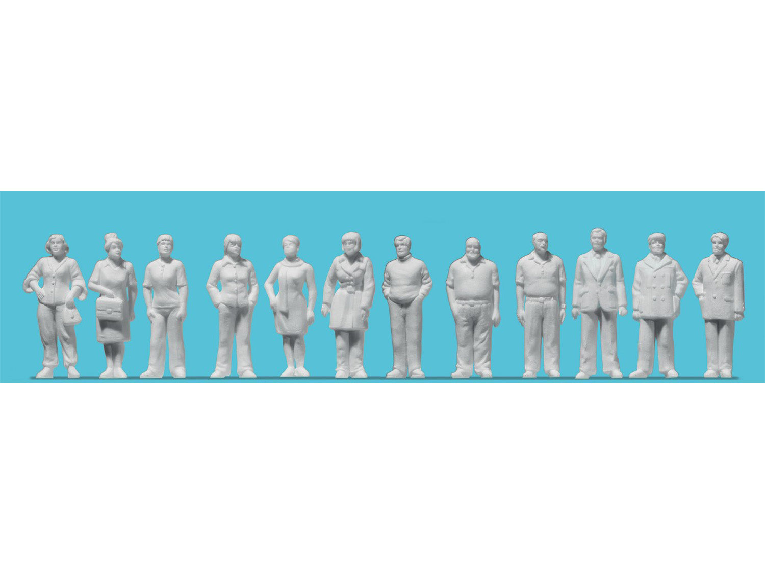Standing People (12) Unpainted Figure Set