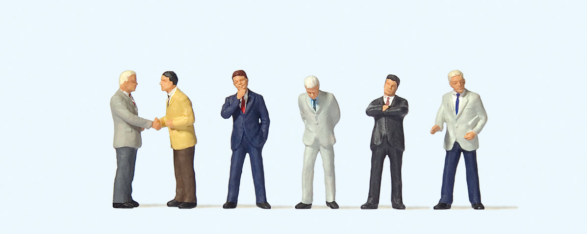 Preiser Businessmen (6) British OO Scale Figure Set PR73006