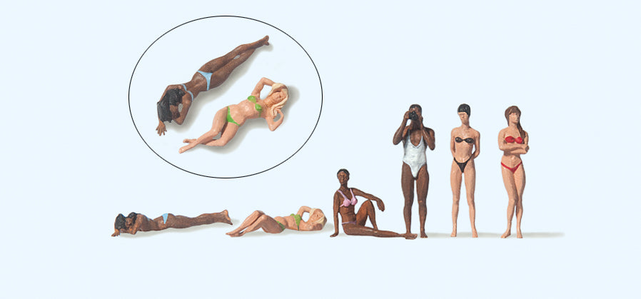 Preiser Female Sunbathers (6) Figure Set PR75016