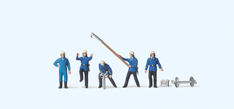 Preiser Firemen (5) Figure Set PR79116