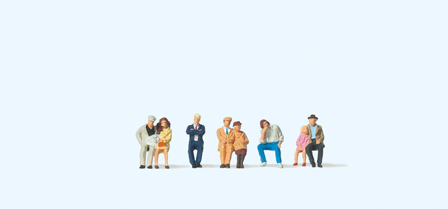 Preiser Passengers Seated (9) Figure Set PR79123