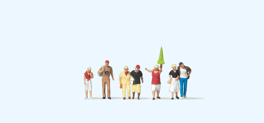 Preiser Tourists with Guide (7) Figure Set PR79163