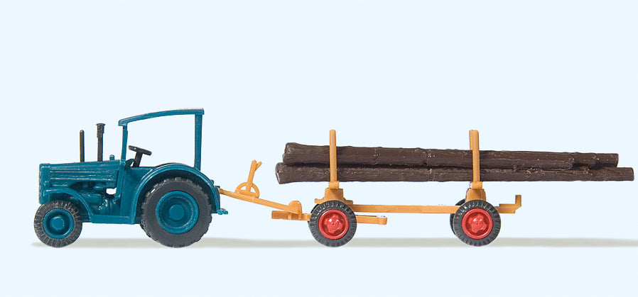 Preiser Hanomag Tractor with Log Trailer PR79504
