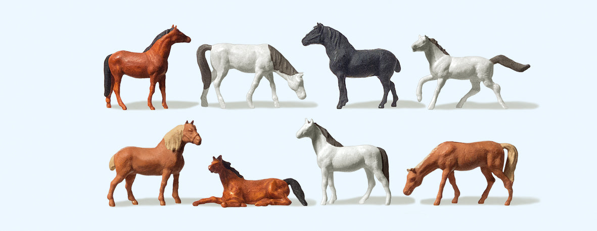Preiser Horses (8) Figure Set PR88578