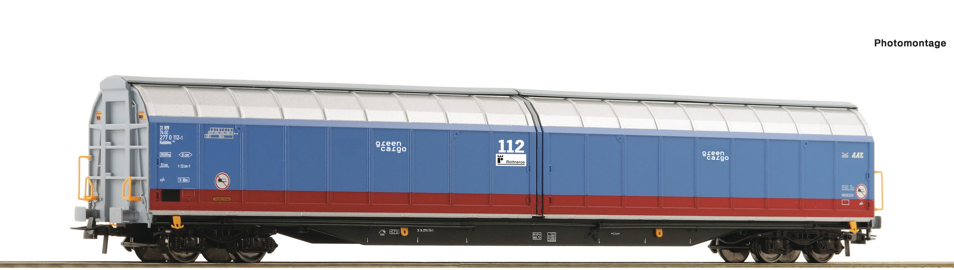 Roco Green Cargo Habns Sliding Wall Bogie Wagon VI RC6600001